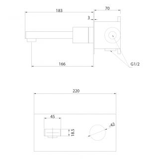 Встраиваемый смеситель для раковины ABBER Rund AF8712 хром
