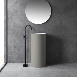 Напольный смеситель для раковины ABBER Wasser Kreis чёрный матовый AF8141B