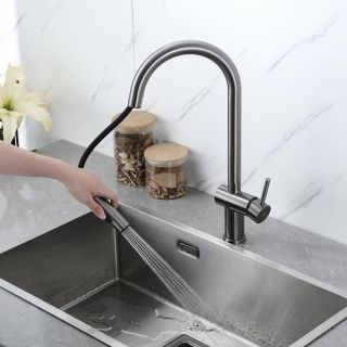 Смеситель для кухни Frap F60807-9 Оружейная сталь