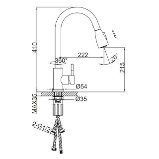 Смеситель для кухни Frap F60991 хром