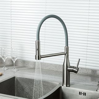 Смеситель для кухни Gappo G4398-55 с гибким изливом серый/сатин