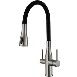 Смеситель для кухни Gappo G4399-65 с гибким изливом и подключением фильтра питьевой воды сатин