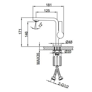 Смеситель для раковины Frap F1088 хром