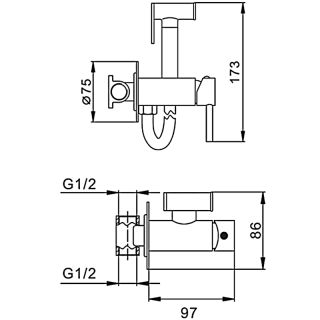 Гигиенический душ Frap F7505-3 Золото