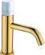 Смеситель для раковины Boheme Stick 121-G-MR-W золото/белый мрамор