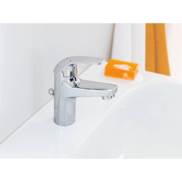 Смеситель для раковины GROHE BauCurve 32805000 однорычажный DN 15, с донным клапаном, хром 32805000