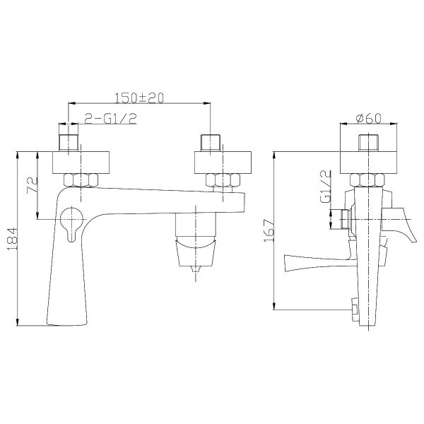 Смеситель для ванны Rossinka RS34-31 Хром