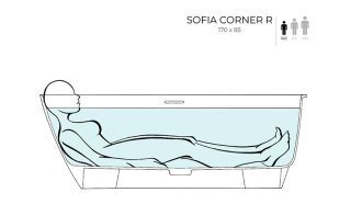 Ванна из искусственного камня Salini Sofia Corner R S-Stone 102524M 170x85см белый матовый