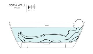 Ванна из искусственного камня Salini Sofia Wall S-Sense 102512G 170x80см белый глянцевый