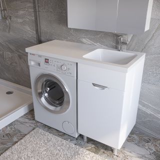 Тумба под раковину для стиральной машины Stella Polar Кэтрин 50см белый SP-00001113