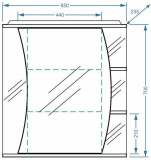 Зеркало-шкаф с подсветкой Stella Polar Пелаго 65см правый белый SP-00000055