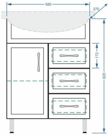 Тумба под раковину Stella Polar Концепт 65см белый SP-00000057