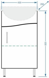 Тумба под раковину Stella Polar Волна 45см белый SP-00000231
