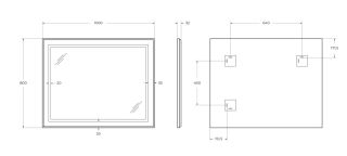 Зеркало BelBagno SPC-KRAFT-1000-800-SENS-AL