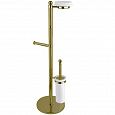 Стойка напольная c держателем туалетной бумаги, щёткой для унитаза и мыльницей, бронза Cezares OLIMP-WCS-02-M