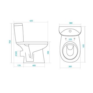 Унитаз напольный Santek Анимо с сиденьем дюропласт, гориз. выпуск 1WH302132
