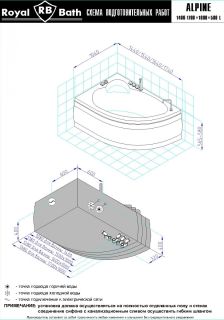 Гидромассажная ванна Royal Bath Alpine Standart 170x100см правая белый RB819102ST-R