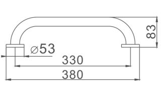 Поручень для ванной Haiba HB1718 38см хром