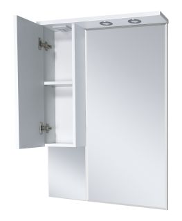 Зеркальный шкаф с подсветкой Misty Терра 70см левый белый