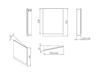Ravak Зеркало 10° 650 L белый
