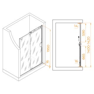 Душевая дверь RGW TO-14B 02071414-14 140см чёрный