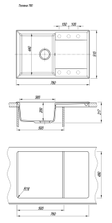 Кухонная мойка Florentina Тоскана 780 чёрный