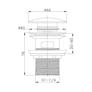 Донный клапан для раковины с переливом Maretti AC19P24015, хром
