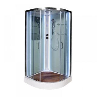 Душевая кабина Deto А01 LED с кнопкой 100х100х220 см