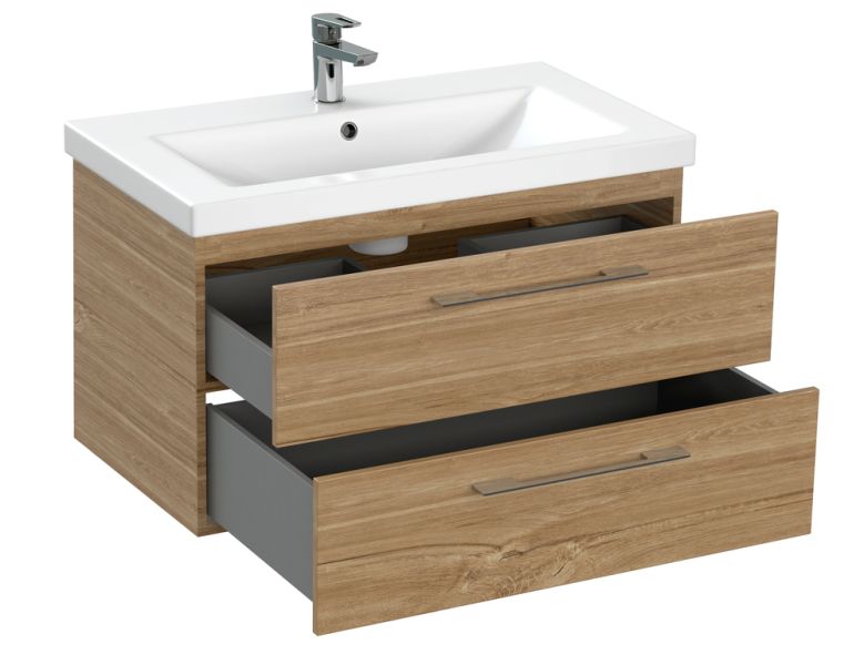 Тумба под раковину Cersanit LARA 64138 80 см под столешницу орех