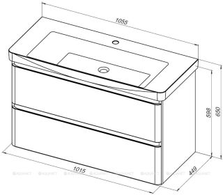 Тумба под раковину Aquanet Эмбер 330470 105 см чёрный матовый