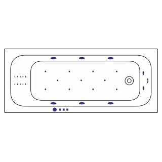 Гидромассажная ванна WHITECROSS Vibe 0105.180075.100.ULTRANANO.GL 180x75 см Ultra Nano золото