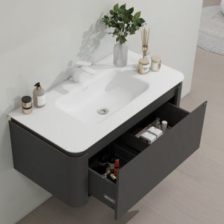 Тумба с раковиной Black&White Universe 9351000 100 см серый