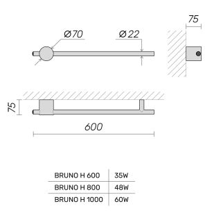 Электрический полотенцесушитель Broner Bruno BR.007.100.0000.SS 100 см с кнопкой сатин шёлк