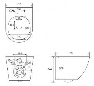 Унитаз ABBER Bequem AC1100T безободковый смыв торнадо белый