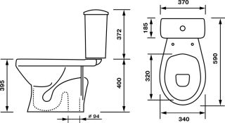 Унитаз-компакт Оскольская керамика Суперкомпакт Стандарт, выпуск в пол