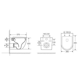 Унитаз подвесной Azario Deya AZ-2115 безободковый с сиденьем микролифт
