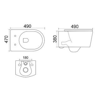 Унитаз подвесной Azario Nova AZ2217 безободковый с ультратонким сиденьем микролифт