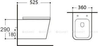 Унитаз подвесной Aquanet Tavr Rimless Tavr 2.0 W LX-1907MB Soft Close 279092 чёрный матовый