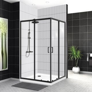 Душевой уголок BelBagno Uno 100x80см чёрный UNO-195-AH-2-100/80-C-NERO