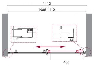 ДУШЕВАЯ ДВЕРЬ BELBAGNO UNO-195-BF-1-110-P-Cr