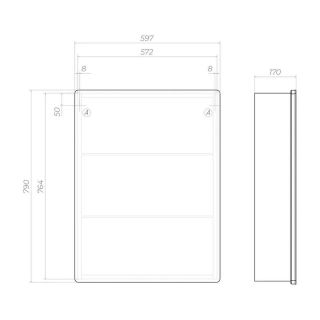 Зеркальный шкаф с подсветкой Vigo Geometry 220 60 см