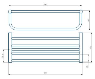 Полка для полотенец Haiba HB8424-4 бронза