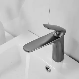 Смеситель для раковины Shevanik S8501T оружейная сталь