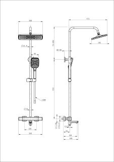 Душевая стойка Wonzon & Woghand Stay 2 WW-B3016-T1-BG с термостатом брашированное золото
