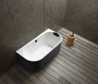 Ванна из искусственного камня ABBER Leipzig AM9916BW 170x80см чёрно-белый матовый