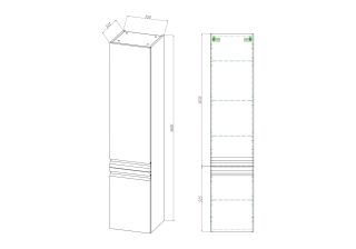 Шкаф пенал для ванной Aquatek AQ70035L-LC петли слева капучино светлый