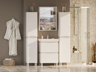 Зеркальный шкаф с подсветкой Misty Венера левый 60см белый