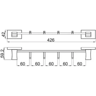 Вешалка с четырьмя крючками Gappo G0716-49 оружейная сталь
