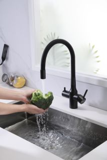 Смеситель для кухни Paulmark Salix Sa213419-418 чёрный металлик