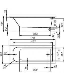 Ванна из искусственного камня Фэма Стиль Виктория на подиуме 160x70 см